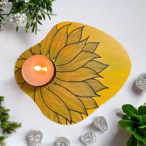 Sunflower Hand Painted Candle Holder